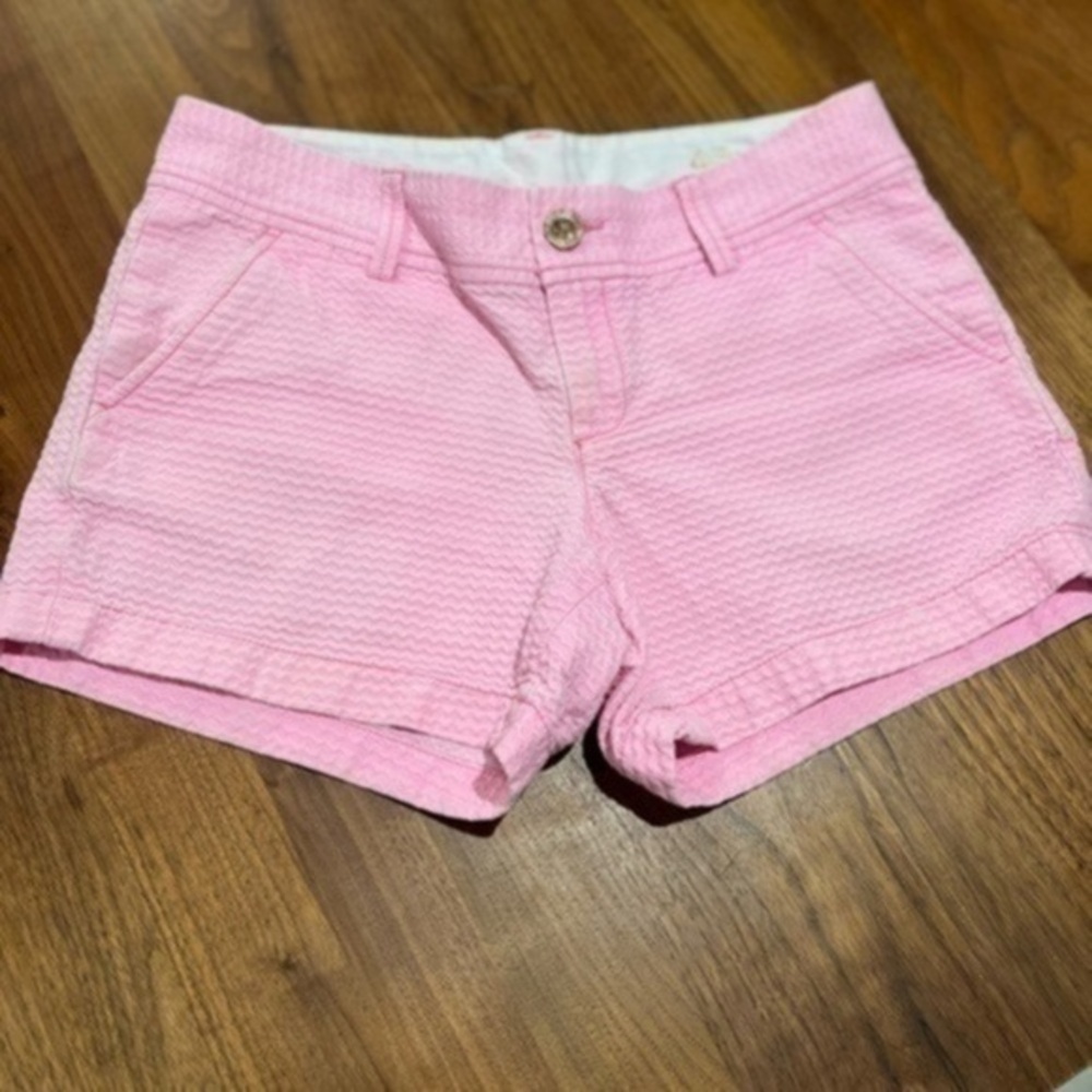 LILLY PULITZER Pink Check Barclay Shorts size 4 nautical cottagecore y2k boho